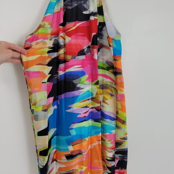 Trina Turk Multi Silk Printed Halter Neck Dress - Picture 4 of 13